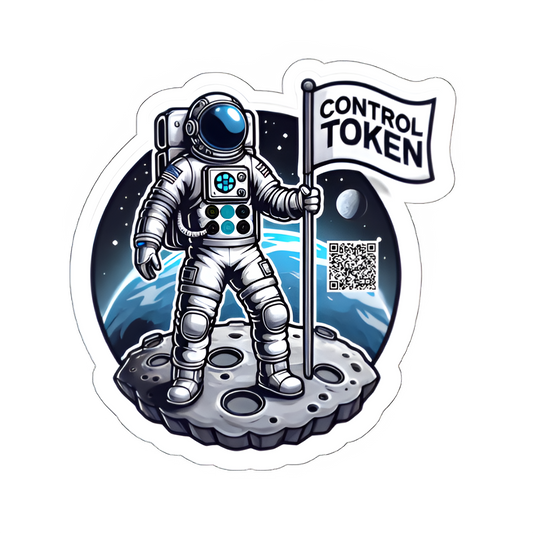 Astronaut Helmet QR Code Sticker