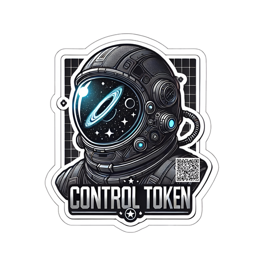 Control Token Galaxy Astronaut Helmet QR Code Sticker